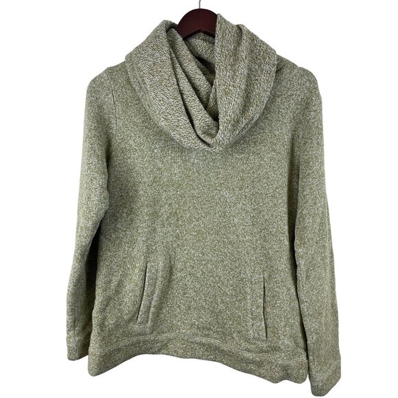 J.Crew Women's Sweater Sweatshirt Green Cowl Funnel Neck  Wool Blend Medium - Picture 1 of 9